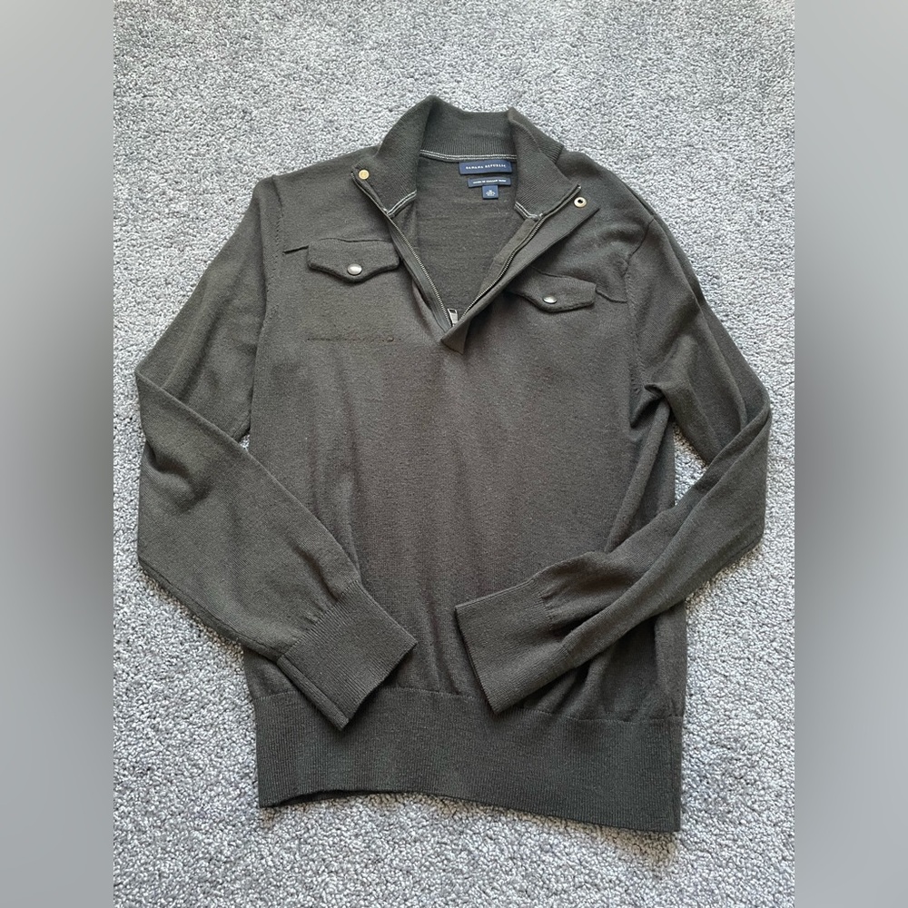 Men’s Banana Republic Wool Quarter Zip Pullover Sweater